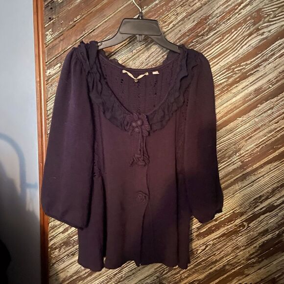 Moth ruffle front cardigan - Picture 1 of 12